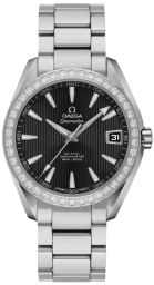 Omega Seamaster Aqua Terra 150M 34-231.15.39.21.51.001 (Stainless Steel, Vertical-teak Black Index Dial, Stainless Steel Diamond-set Bezel) (Omega 231.15.39.21.51.001)