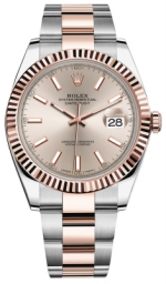 Rolex Datejust 41-126331 (Everose Rolesor Oyster Bracelet, Sundust Index Dial, Fluted Bezel) (m126331-0009)