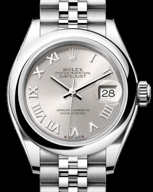 Rolex Lady-Datejust 28-279160 (Oystersteel Jubilee Bracelet, Silver Roman Dial, Domed Bezel)