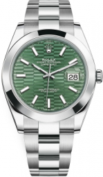 Rolex Datejust 41-126300 (Oystersteel Oyster Bracelet, Mint-green Fluted Index Dial, Smooth Bezel) (m126300-0021)