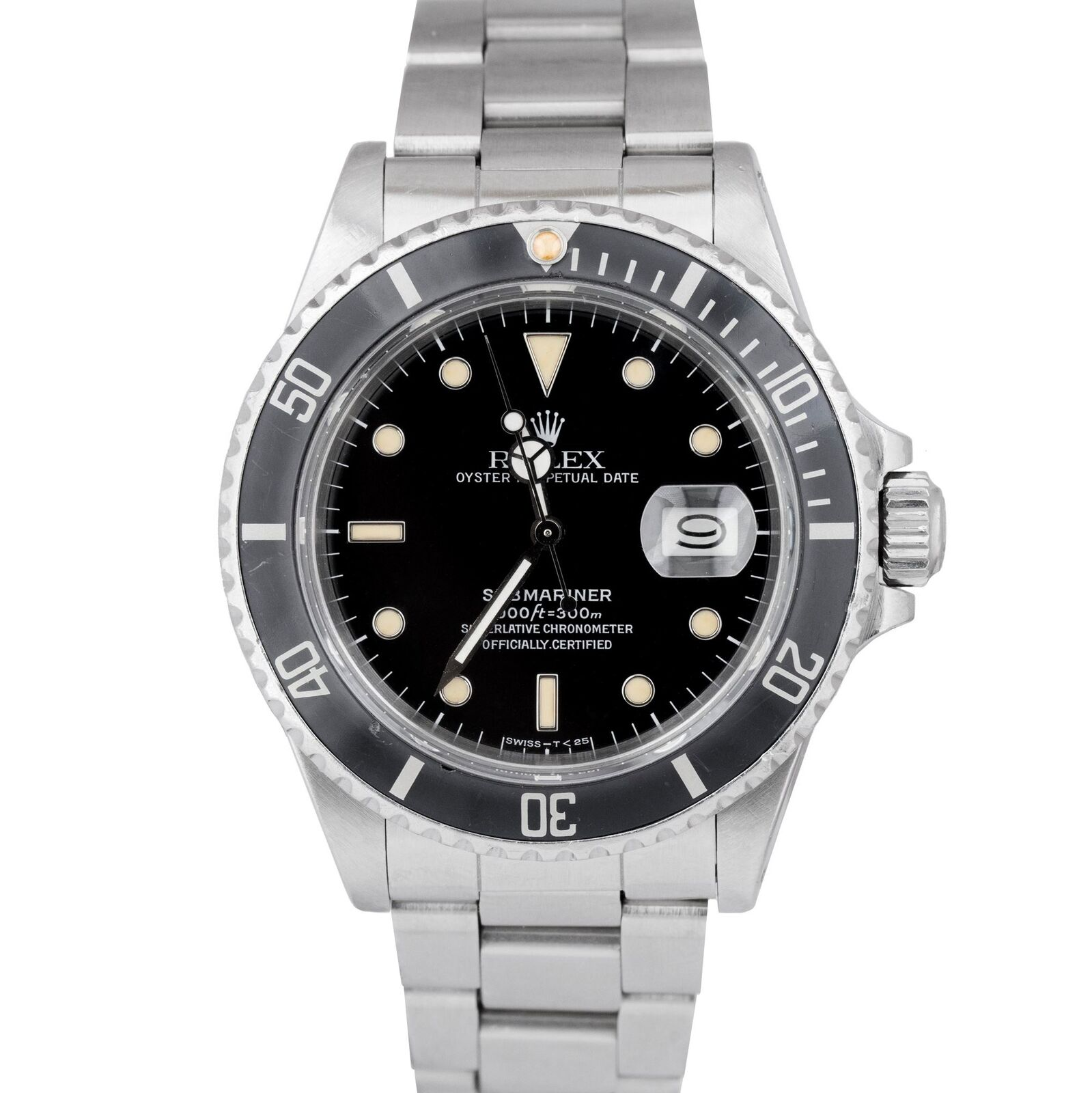 Rolex Submariner 40-16800 Date (Oystersteel Oyster Bracelet, Black Diver Dial, Tritium Lume Hands/Hour Markers, Black Aluminum Bezel)