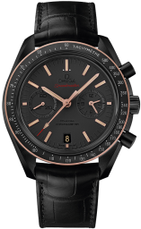 Omega Speedmaster Non-Moonwatch 44.25-311.63.44.51.06.001 (Black Alligator Leather Strap, Matte-black Index Dial, Black Tachymeter Bezel) (Omega 311.63.44.51.06.001)