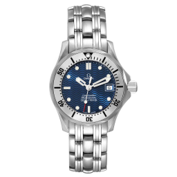 Omega Seamaster Diver 300M 28-2582.80.00 (Stainless Steel Bracelet, Wave-embossed Blue Dot Index Dial, Rotating Stainless Steel Bezel) (Omega 2582.80.00)