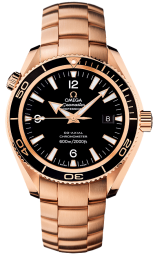 Omega Seamaster Planet Ocean 600M 42-222.60.42.20.01.001 (Red Gold Bracelet, Black Arabic/Index Dial, Rotating Black Ceramic Bezel) (Omega 222.60.42.20.01.001)