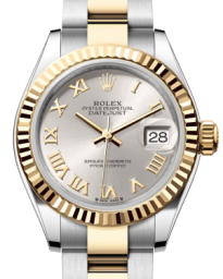 Rolex Lady-Datejust 28-279173 (Yellow Rolesor Oyster Bracelet, Silver Roman Dial, Fluted Bezel) (m279173-0006)