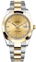 Rolex Datejust 41-126303 (Yellow Rolesor Oyster Bracelet, Gold Diamond-set Champagne Dial, Smooth Bezel)