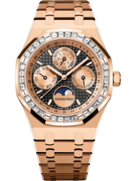 Audemars Piguet Royal Oak 41-26614OR.ZZ.1220OR.01 (Pink Gold Bracelet, Grande Tapisserie Black Index Dial, Baguette-cut Diamond-set Bezel) (26614OR.ZZ.1220OR.01)