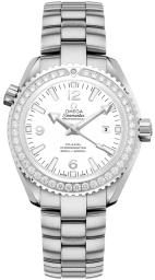 Omega Seamaster Planet Ocean 600M 37.5-232.15.38.20.04.001 (Stainless Steel Bracelet, White Arabic/Index Dial, Stainless Steel Diamond-set Bezel) (Omega 232.15.38.20.04.001)