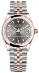 Rolex Datejust 31-278241 (Everose Rolesor Jubilee Bracelet, Rhodium Index Dial, Domed Bezel)