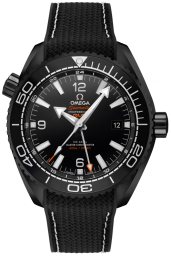 Omega Seamaster Planet Ocean 600M 45.5-215.92.46.22.01.001 (White/Black Structured Rubber Strap, Black Ceramic Arabic/Index Dial, Rotating Black Ceramic Bezel) (Omega 215.92.46.22.01.001)