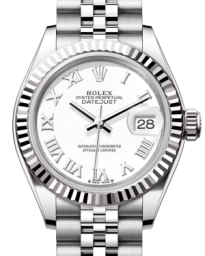 Rolex Lady-Datejust 28-279174 (Oystersteel Jubilee Bracelet, White Roman Dial, Fluted Bezel) (m279174-0019)