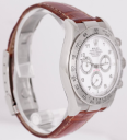 Rolex Daytona 116519 (Brown Leather Strap, White Dial, White/WG Subdials)