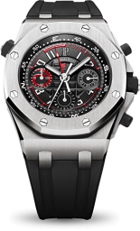 Audemars Piguet Royal Oak Offshore 42-26040ST.OO.D002CA.01 (Black Rubber Strap, Méga Tapisserie Black Arabic Dial, Stainless Steel Smooth Bezel) (26040ST.OO.D002CA.01)