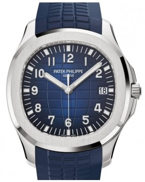 Patek Philippe Aquanaut 42.2-5168G-001 (Tropical Midnight-blue Rubber Strap, Blue-embossed Black-gradated Dial, White Gold Smooth Bezel)