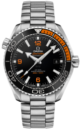 Omega Seamaster Planet Ocean 600M 43.5-215.30.44.21.01.002 (Stainless Steel Bracelet, Black Ceramic Arabic/Index Dial, Rotating Orange Rubber/Black Ceramic Bezel) (Omega 215.30.44.21.01.002)