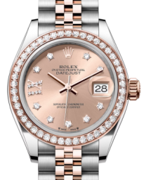 Rolex Lady-Datejust 28-279381RBR (Everose Rolesor Jubilee Bracelet, Gold Diamond IX-set Rosé Dial, Diamond Bezel) (m279381rbr-0027)