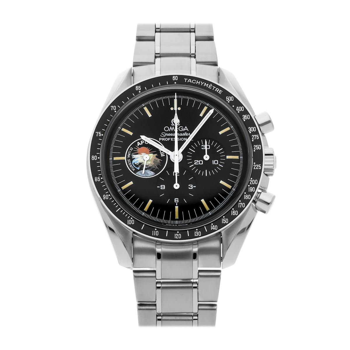 Omega Speedmaster Moonwatch 42-3595.52.00 (Stainless Steel Bracelet, Black Index Dial, Black Tachymeter Bezel)