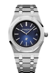 Audemars Piguet Royal Oak 39-15202IP.OO.1240IP.01 (Titanium Bracelet, Grande Tapisserie Smoked-blue Index Dial, Platinum Smooth Bezel) (15202IP.OO.1240IP.01)