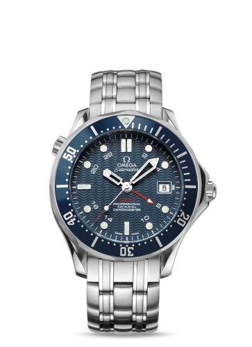 Omega Seamaster Diver 300M 41-2539.80.00 (Stainless Steel Bracelet, Wave-embossed Blue Dot Index Dial, Rotating Blue Ceramic Bezel)