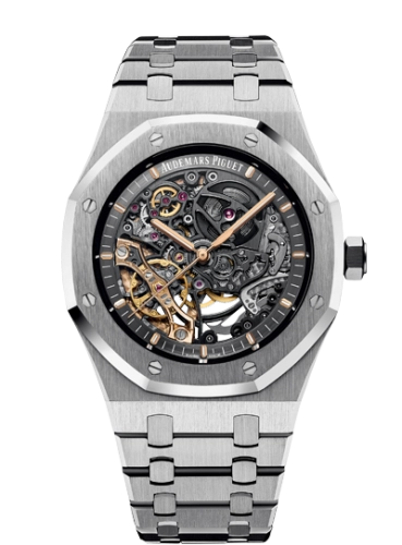 Audemars Piguet Royal Oak 41-15407ST.OO.1220ST.01 (Stainless Steel Bracelet, Slate-grey Openworked Index Dial, Stainless Steel Smooth Bezel)