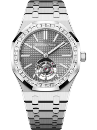 Audemars Piguet Royal Oak 41-26730BC.ZZ.1320BC.01 (White Gold Bracelet, Grande Tapisserie Grey Index Dial, Baguette-cut Diamond Bezel) (26730BC.ZZ.1320BC.01)