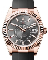 Rolex Sky-Dweller 42-336235 (Oysterflex Bracelet, Slate Index Dial, Fluted Ring Command Bezel) (m336235-0004)