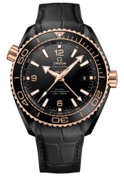 Omega Seamaster Planet Ocean 600M 45.5-215.63.46.22.01.001 (Black Alligator Leather Strap, Black Ceramic Arabic/Index Dial, Rotating Black Ceramic Bezel) (Omega 215.63.46.22.01.001)