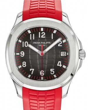 Patek Philippe Aquanaut 40-5167A-012 (Tropical Red Rubber Strap, Black-embossed Arabic Dial, Stainless Steel Smooth Bezel)