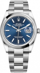 Rolex Datejust 36-126200 (Oystersteel Oyster Bracelet, Bright-blue Index Dial, Domed Bezel) (m126200-0006)