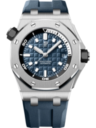 Audemars Piguet Royal Oak Offshore 42-15720ST.OO.A027CA.01 (Blue Rubber Strap, Méga Tapisserie Blue Index Dial, Stainless Steel Smooth Bezel) (15720ST.OO.A027CA.01)