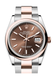 Rolex Datejust 36-126201 (Everose Rolesor Oyster Bracelet, Chocolate Index Dial, Domed Bezel) (m126201-0044)