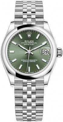 Rolex Datejust 31-278240 (Oystersteel Jubilee Bracelet, Mint-green Index Dial, Domed Bezel)