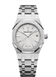 Audemars Piguet Royal Oak 34-77350ST.OO.1261ST.01 (Stainless Steel Bracelet, Grande Tapisserie Silver-toned Index Dial, Stainless Steel Smooth Bezel) (77350ST.OO.1261ST.01)