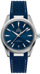 Omega Seamaster Aqua Terra 150M 38-220.12.38.20.03.001 (Structured Blue Rubber Strap, Horizontal-teak Blue Index Dial, Stainless Steel Bezel) (Omega 220.12.38.20.03.001)