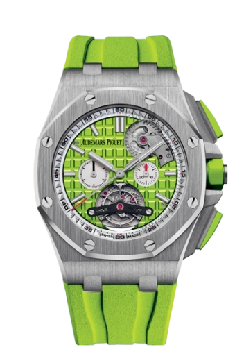 Audemars Piguet Royal Oak Offshore 44-26540ST.OO.A038CA.01 (Green Rubber Strap, Méga Tapisserie Green Index Dial, Stainless Steel Smooth Bezel)