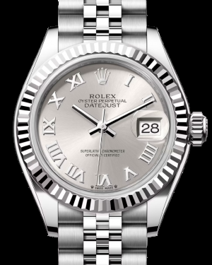 Rolex Lady-Datejust 28-279174 (Oystersteel Jubilee Bracelet, Silver Roman Dial, Fluted Bezel)