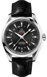 Omega Seamaster Aqua Terra 150M 43-231.13.43.22.01.001 (Black Alligator Leather Strap, Vertical-teak Black Index Dial, Stainless Steel Bezel) (Omega 231.13.43.22.01.001)