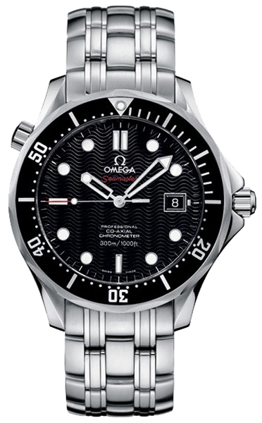 Omega Seamaster Diver 300M 41-212.30.41.20.01.002 (Stainless Steel Bracelet, Wave-embossed Black Dot Index Dial, Rotating Black Ceramic Bezel)