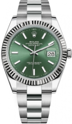 Rolex Datejust 41-126334 (Oystersteel Oyster Bracelet, Mint-green Index Dial, Fluted Bezel) (m126334-0027)