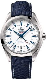 Omega Seamaster Aqua Terra 150M 38.5-231.92.43.22.04.001 (Blue-coated Nylon Fabric Strap, White Index Dial, Titanium Bezel) (Omega 231.92.43.22.04.001)