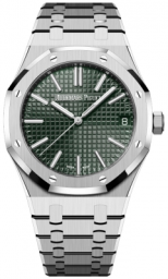 Audemars Piguet Royal Oak 41-15510ST.OO.1320ST.09 (Stainless Steel Bracelet, Grande Tapisserie Khaki-green Index Dial, Stainless Steel Smooth Bezel) (15510ST.OO.1320ST.09)