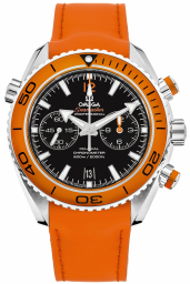 Omega Seamaster Planet Ocean 600M 45.5-232.32.46.51.01.001 (Orange Rubber Strap, Black Arabic/Index Dial, Rotating Orange Ceramic Bezel) (Omega 232.32.46.51.01.001)
