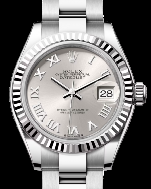 Rolex Lady-Datejust 28-279174 (Oystersteel Oyster Bracelet, Silver Roman Dial, Fluted Bezel)
