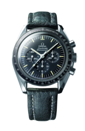 Omega Speedmaster Moonwatch 42-3896.50.00 (Black Leather Strap, Black Index Dial, Black Tachymeter Bezel) (Omega 3896.50.00)