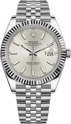 Rolex Datejust 41-126334 (Oystersteel Jubilee Bracelet, Silver Index Dial, Fluted Bezel)