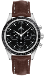 Omega Speedmaster Moonwatch 39.7-311.32.40.30.01.001 (Brown Leather Strap, Black Index Dial, Black Tachymeter Bezel) (Omega 311.32.40.30.01.001)