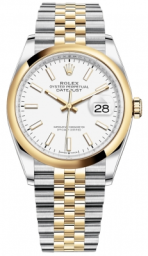 Rolex Datejust 36-126203 (Yellow Rolesor Jubilee Bracelet, White Index Dial, Domed Bezel) (m126203-0019)