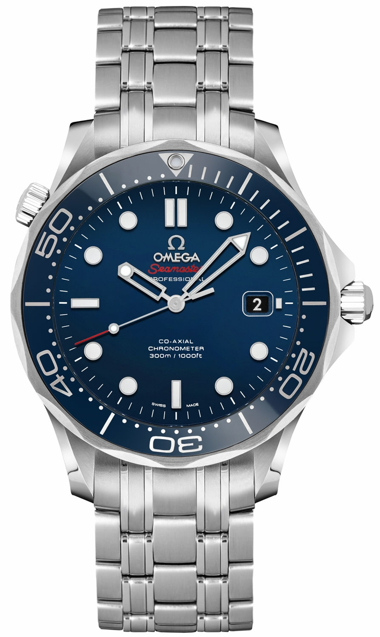 Omega Seamaster Diver 300M 41-212.30.41.20.03.001 (Stainless Steel Bracelet, Blue Dot Index Dial, Rotating Blue Ceramic Bezel)