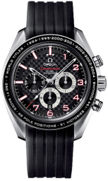 Omega Speedmaster Non-Moonwatch 44.25-321.32.44.50.01.001 (Black Rubber Strap, Black Carbon Arabic/Index Dial, Black Tachymeter Bezel) (Omega 321.32.44.50.01.001)