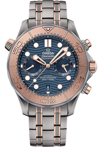 Omega Seamaster Diver 300M 44-210.60.44.51.03.001 (Tantalum/Sedna Gold & Titanium Bracelet, Blue Ceramic Dot Index Dial, Rotating Sedna Gold Bezel)